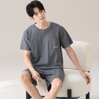 睡衣男士夏季纯棉短袖短裤莫代尔棉加大码家居服240-250-260斤6XL