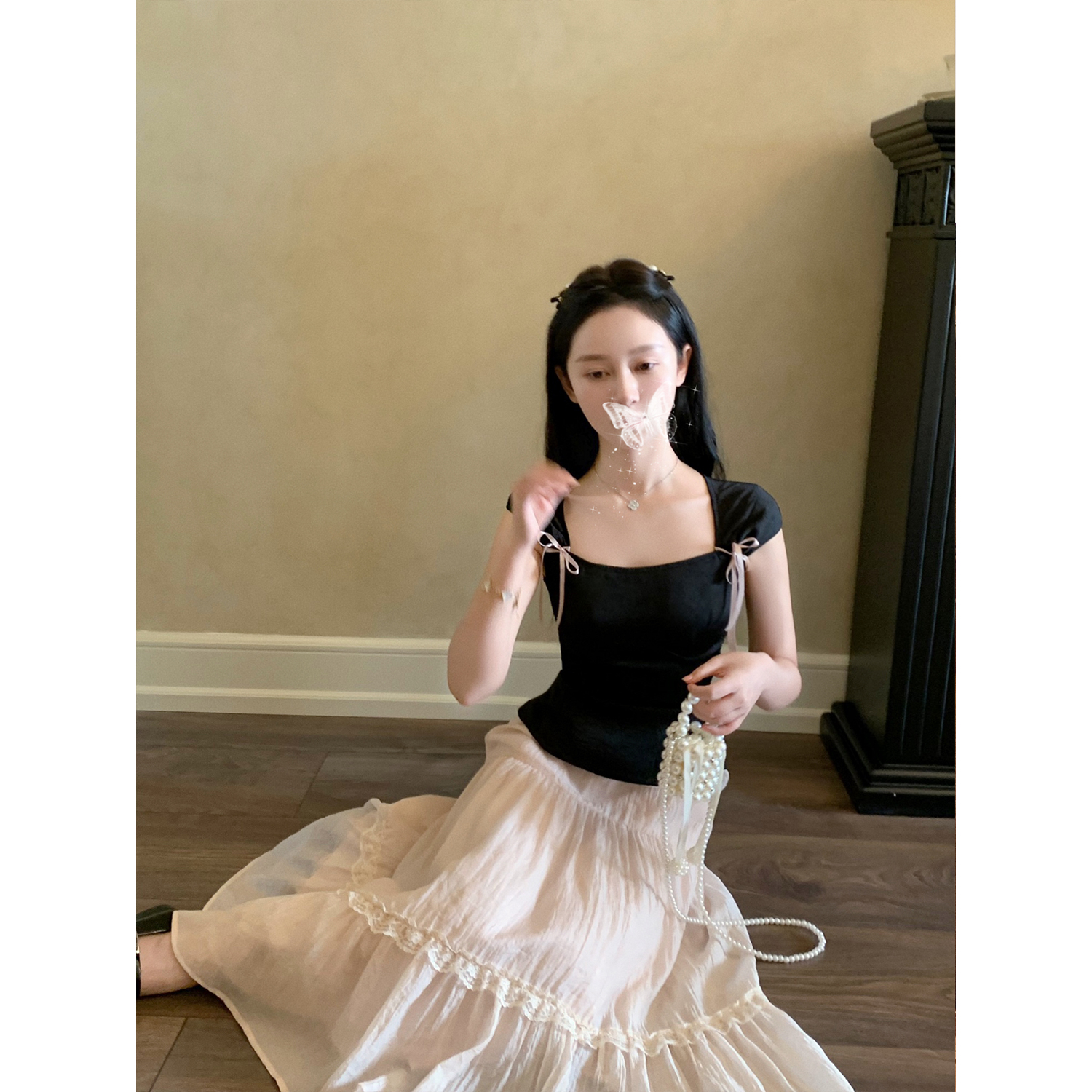 【清仓福利 限时7折】桃可了◆《礼物丝带》小衫绸缎感上衣