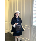 精致版 桃可了 静默电影感 型毛呢小斗篷外套女冬复古羊毛毛呢大衣