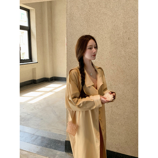 桃可了 寬松高級復(fù)古氣質(zhì)溫柔萊賽爾風(fēng)衣外套女薄 中長款 松弛漫調(diào)