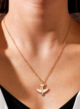 小飞机吊坠毛衣链合金飞机项链