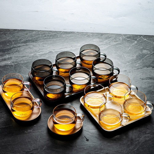 艺客耐热玻璃茶杯套装轻奢品茗杯