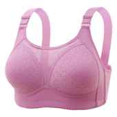 中老年人文胸舒适妈妈聚拢内衣中年妇女大码 无钢圈胸罩棉薄 薄款