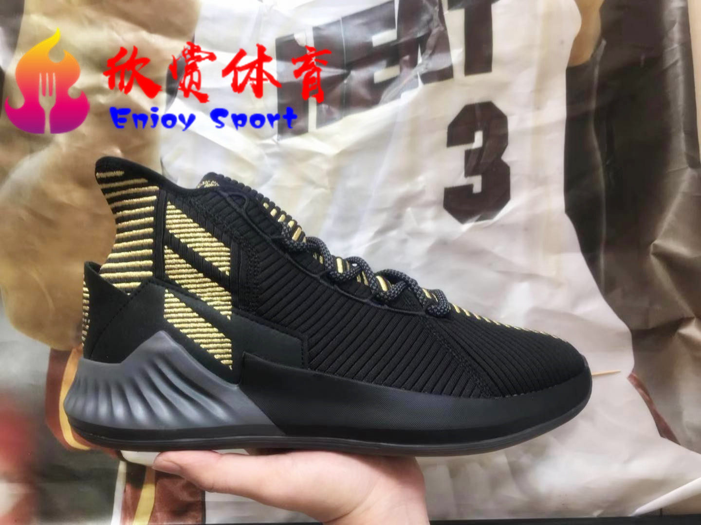 阿迪达斯DRose9黑金男子实战