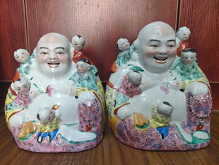 景德镇陶瓷器摆件五子佛笑口弥勒佛送子佛罗汉客厅雕塑艺术品