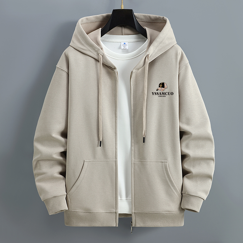 秋冬季开衫卫衣男士潮牌连帽青少年学生上衣服宽松运动拉链外套