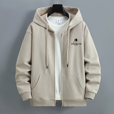 秋冬季开衫卫衣男士潮牌连帽青少年学生上衣服宽松运动拉链外套