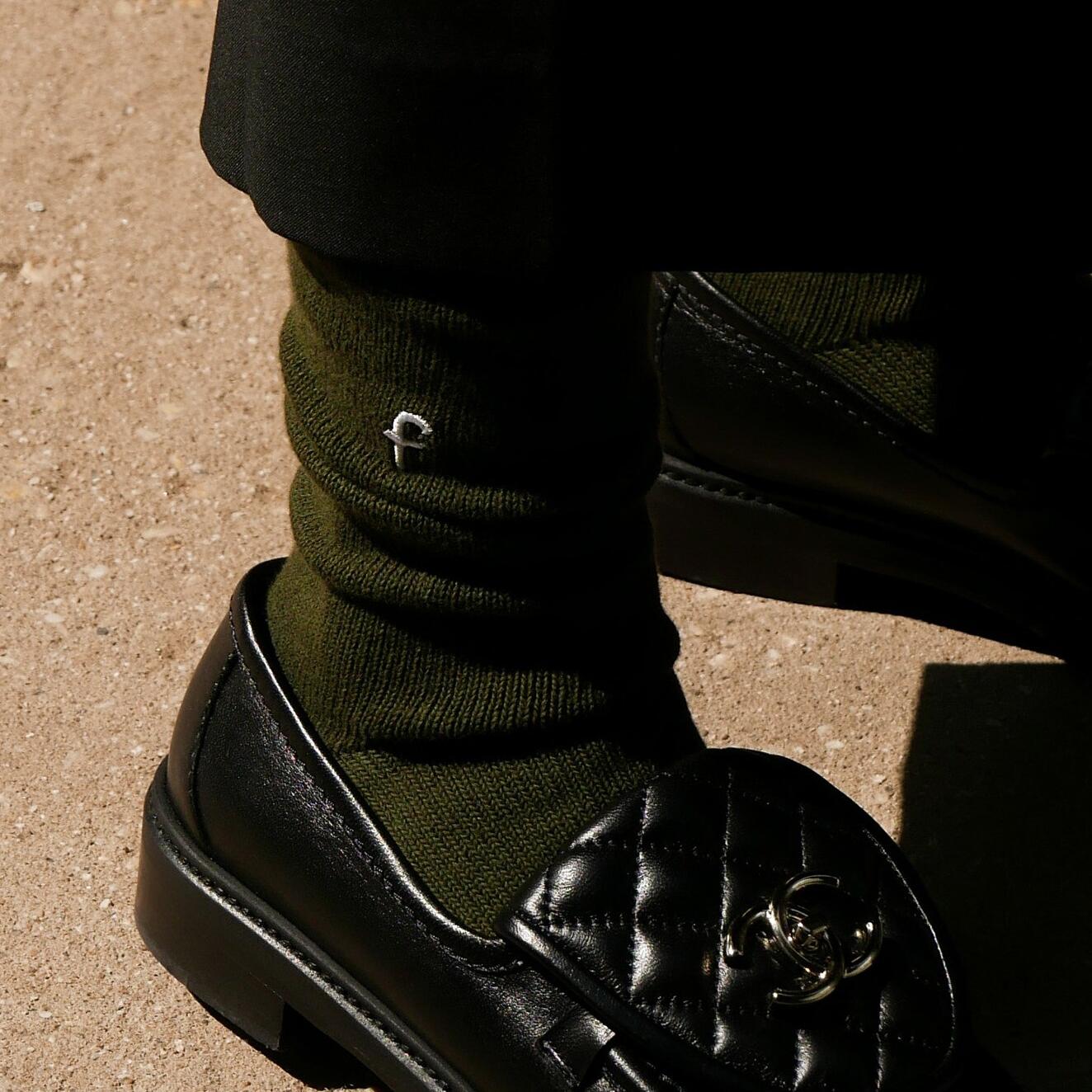 FSTPS竹纤维抗菌防臭堆堆袜美拉德原创日系粗针字母刺绣月子袜