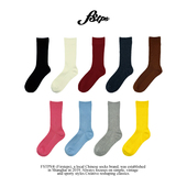 FSTPS基础系列红色堆堆袜女日系复古中筒袜本命年无骨袜配勃肯鞋