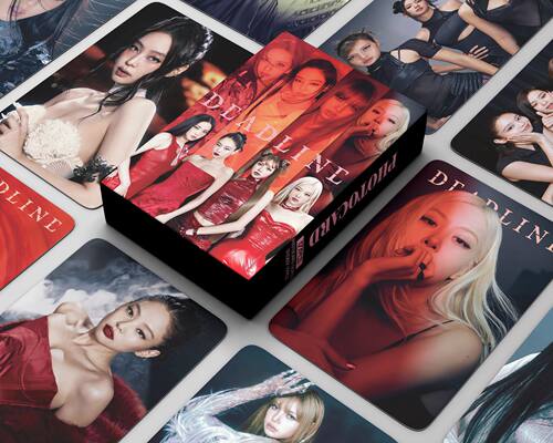 现货127张粉墨BP小卡贴纸DEADLINE金智秀JENNIE LISAROSE周边LOMO
