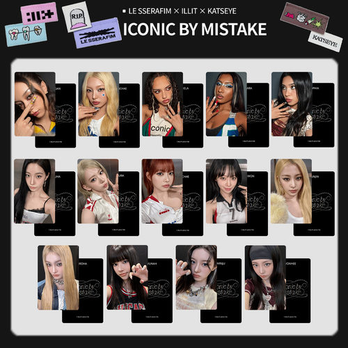 ICONIC BY MISTAKE周边小卡LE SSERAFIM KATSEYE ILLIT特典自制照