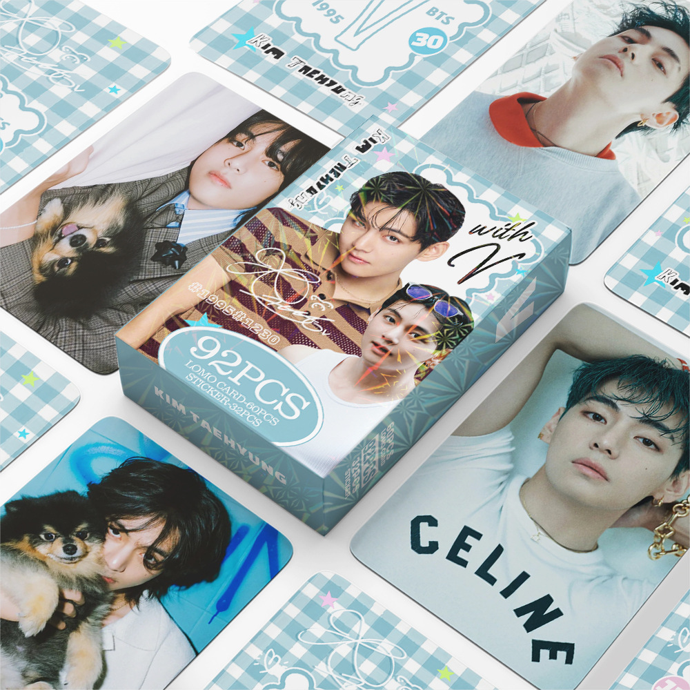 92张明星小卡V照片卡金泰亨迷你贴纸应援LOMO卡节庆礼品卡片礼物