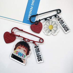 包邮G-DRAGON亚克力胸针挂件别针权志龙饰品周边自制卡通人物胸饰