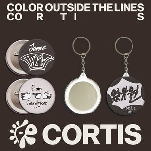 CORTIS新男团吧唧 预告周边马口铁徽章 小圆镜钥匙扣 包包挂件INS
