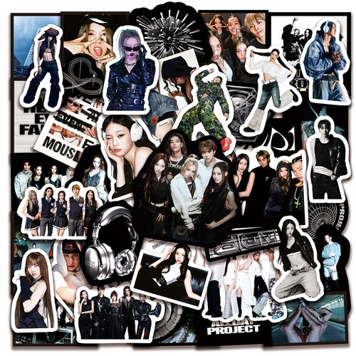 B50张ALLDAY PROJECT不干胶水杯防水笔记本装饰手账周边贴纸涂鸦