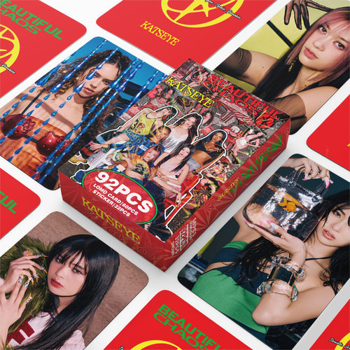 新92张女团KATSEYE回归BEAUTIFULCHAOS应援照片卡贴纸LOMO自印 - 封面