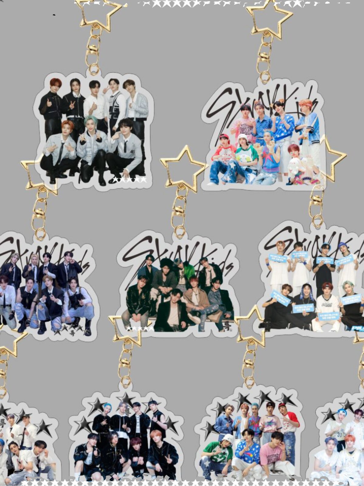스트레이 키즈[5-STAR] 새 집단 양면 아크릴 열쇠고리 펜던트 쥬얼리 스타 주변기기