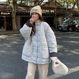 韩系轻薄保暖时尚羽绒服女2025冬季新款宽松温柔保暖90白鸭绒外套，女装羽绒服，2D118