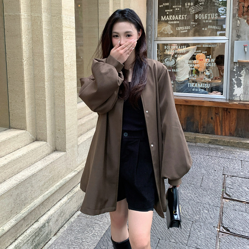 美拉德咖色风衣外套女2025秋季新款轻熟风高级感气质显瘦百搭大衣,女装风衣,2D118
