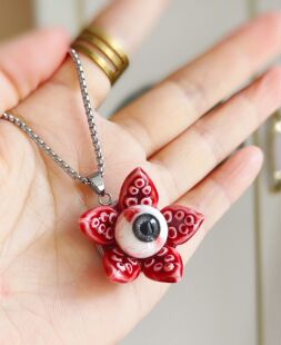 克苏鲁食人花花朵眼球项链 眼珠项链