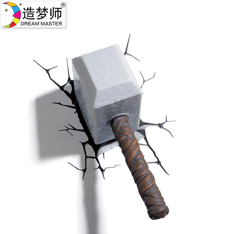 造梦师复仇者联盟雷神之锤创意墙壁灯led电池挂灯小夜灯个性灯具