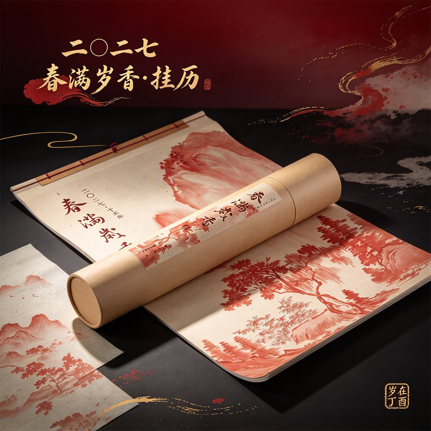 二〇二七春满岁香·挂历 2027年挂历丁未年生肖羊年 中国书画的古典传统十二月令联四季联回文诗画等作品收藏鉴赏 西泠印社出版社