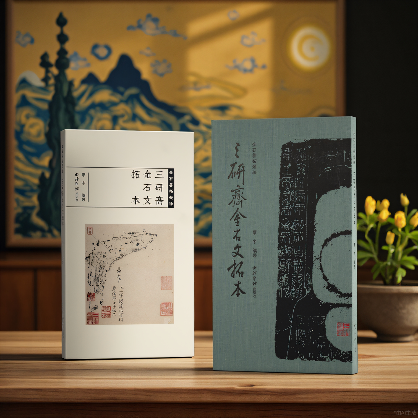 三研斋金石文拓本 金石善拓聚珍 收录铭文拓片100余品 原大原色原碑帖毛笔书法临摹范本图片高清采集册末附拓片及题跋释文西泠印社