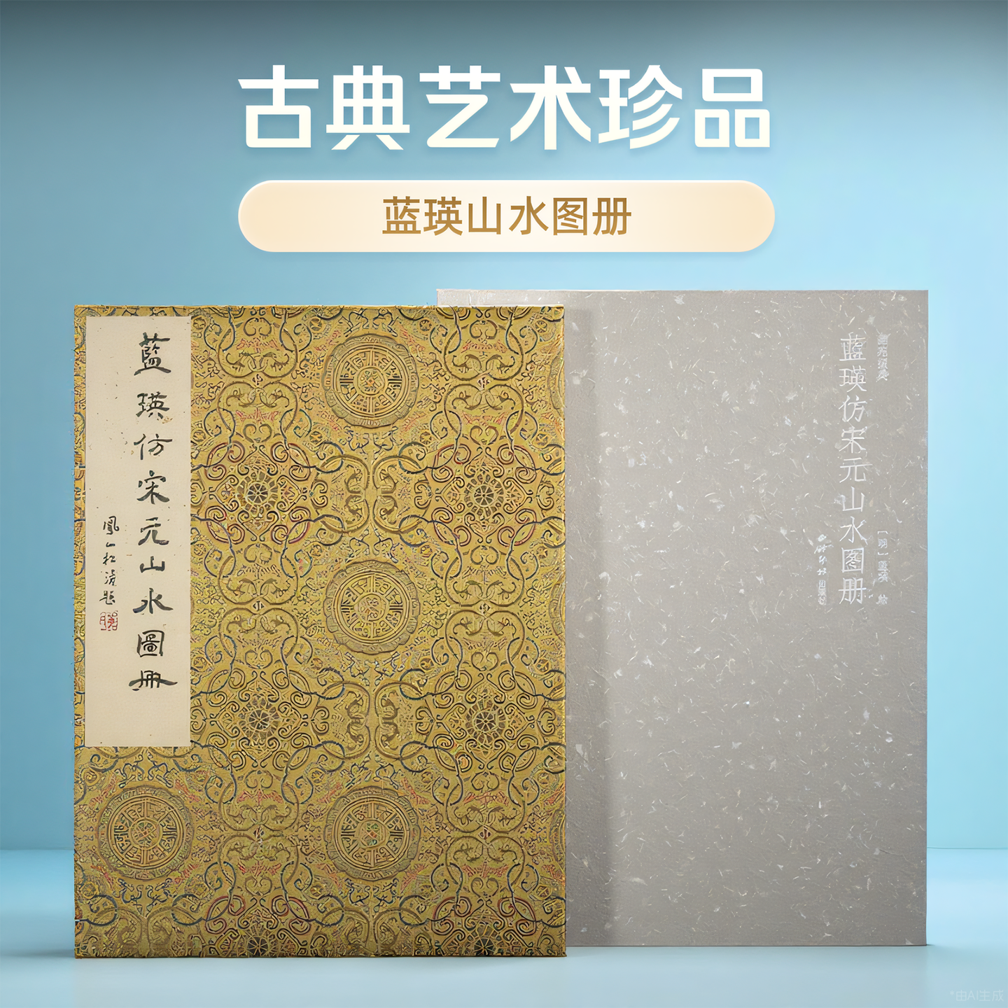 画苑掇英-蓝瑛仿宋元山水图册 纽约大都会艺术博物馆本 原色原大影印蓝瑛宋代元代国画水墨画山水树木画绘画书法题跋收藏临摹鉴赏