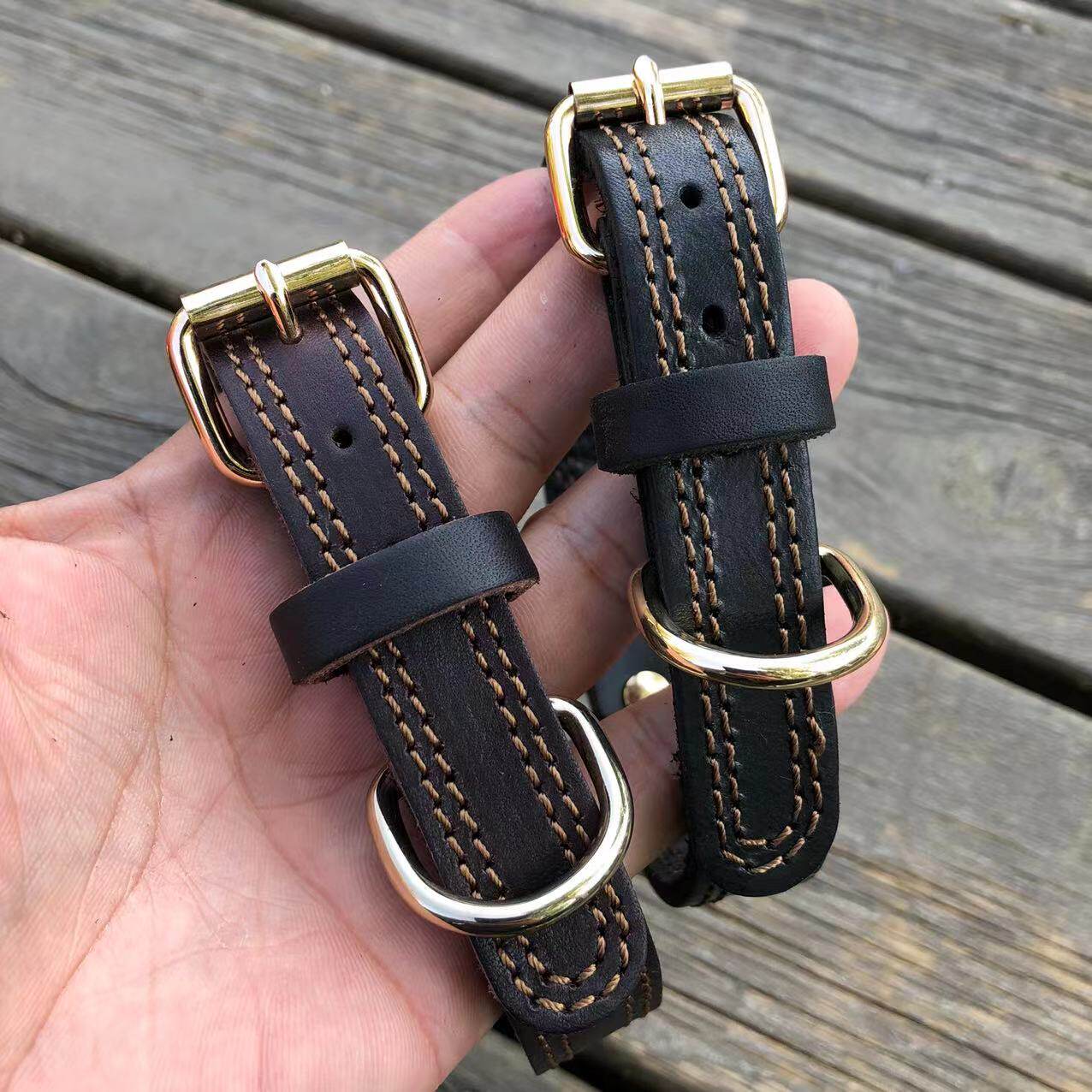 牛皮中小型犬脖套宠物项圈脖圈