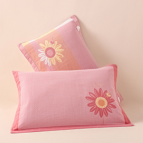 纯棉纱布枕巾高档细纱一对装