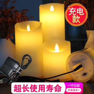 usb充电led电子蜡烛灯摇摆仿真石蜡假蜡烛婚庆表白酒吧装饰引路灯