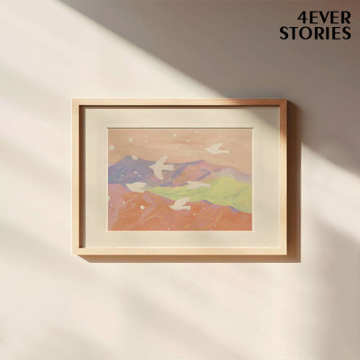 4ES |宫崎骏的夏天 油画风质感现代白原木实木装饰画框油画布微喷