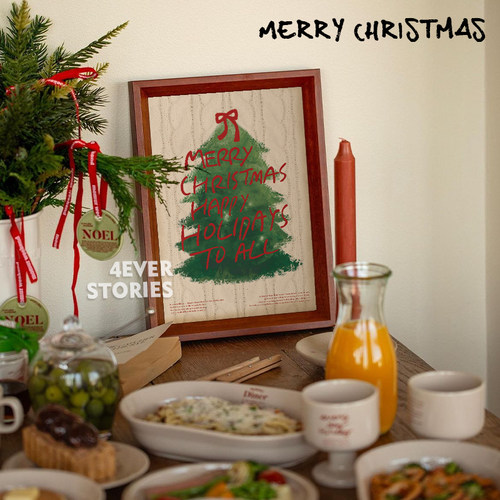 4ES | Merry Christmas十二月的奇迹 圣诞节日装饰氛围感海报墙贴