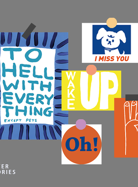 |4ever stories|抽象可爱手写文字简笔画系列 墙面装饰卡片套装