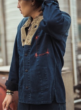 HDK(海觉）重制INDIGO BORO 蓝染手工糜烂拼接水洗道袍 kapital