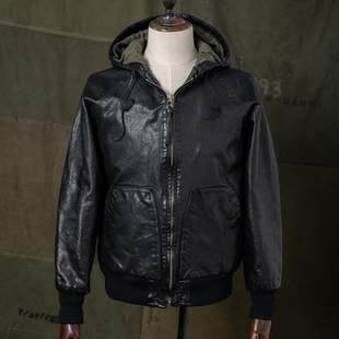 修身 7号全植鞣全粒面水洗透染牛皮卫衣 型 海觉 HDK