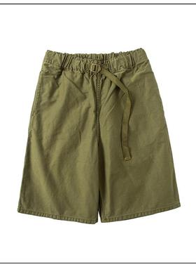 HDK(海觉） GYM BUCKLE SHORT GRISTONE竹节重磅工装5分短裤NIGEL