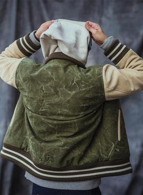 HDK(海觉）US二战高密度驮袋军布 varsity jkt KUDU 棒球服皮衣