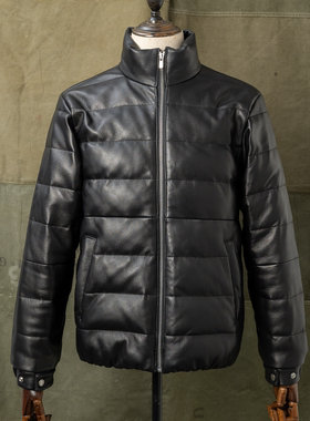 HDK(海觉) 排骨120克鹅绒小木村 山羊皮皮衣 皮羽绒  clean fit风