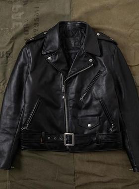 HDK(海觉） 美式613茶芯马皮全粒面轻涂五星onestar修身倒三角