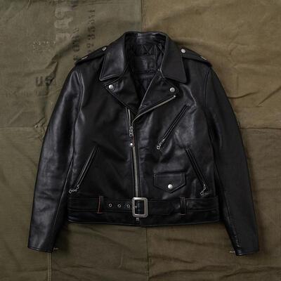 经典斜拉款皮衣海觉夹克