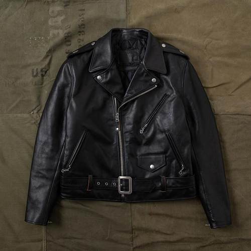 经典斜拉款皮衣海觉夹克