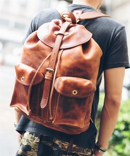 海觉 5.5OZ全植鞣牛皮伞兵包双肩包 HORWEEN DUBLIN RRL DHF HDK