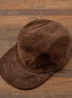 HDK(海觉） 意大利胎牛绒 美式复古 SUP BOX CAMP CAP 牛皮棒球帽