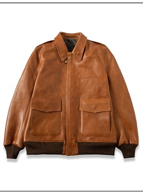 HDK(海觉）CFS BUCKINGHAM 白金汉全粒面透染牛皮日落黄A2 夹克