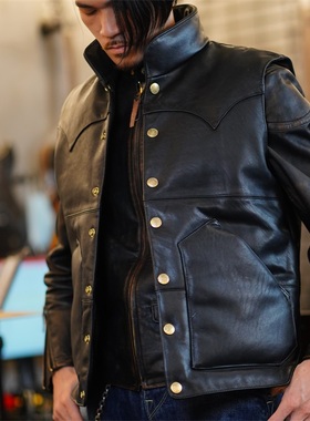 HDK(海觉）CFS EQUUS全粒面油蜡透染马皮 250克鹅绒小熊款马甲