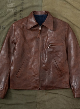 HDK(海觉）7号全植粒面无涂油蜡马皮  古董remake 纯正1930S