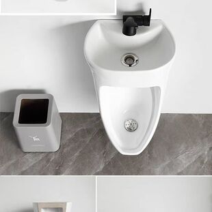 挂墙新款 家用酒店男士 小便斗 感应龙头男生小便池 带洗手盆小便器