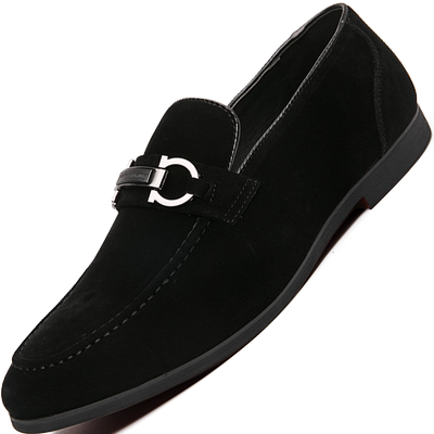 休闲皮鞋男士英伦尖头磨砂