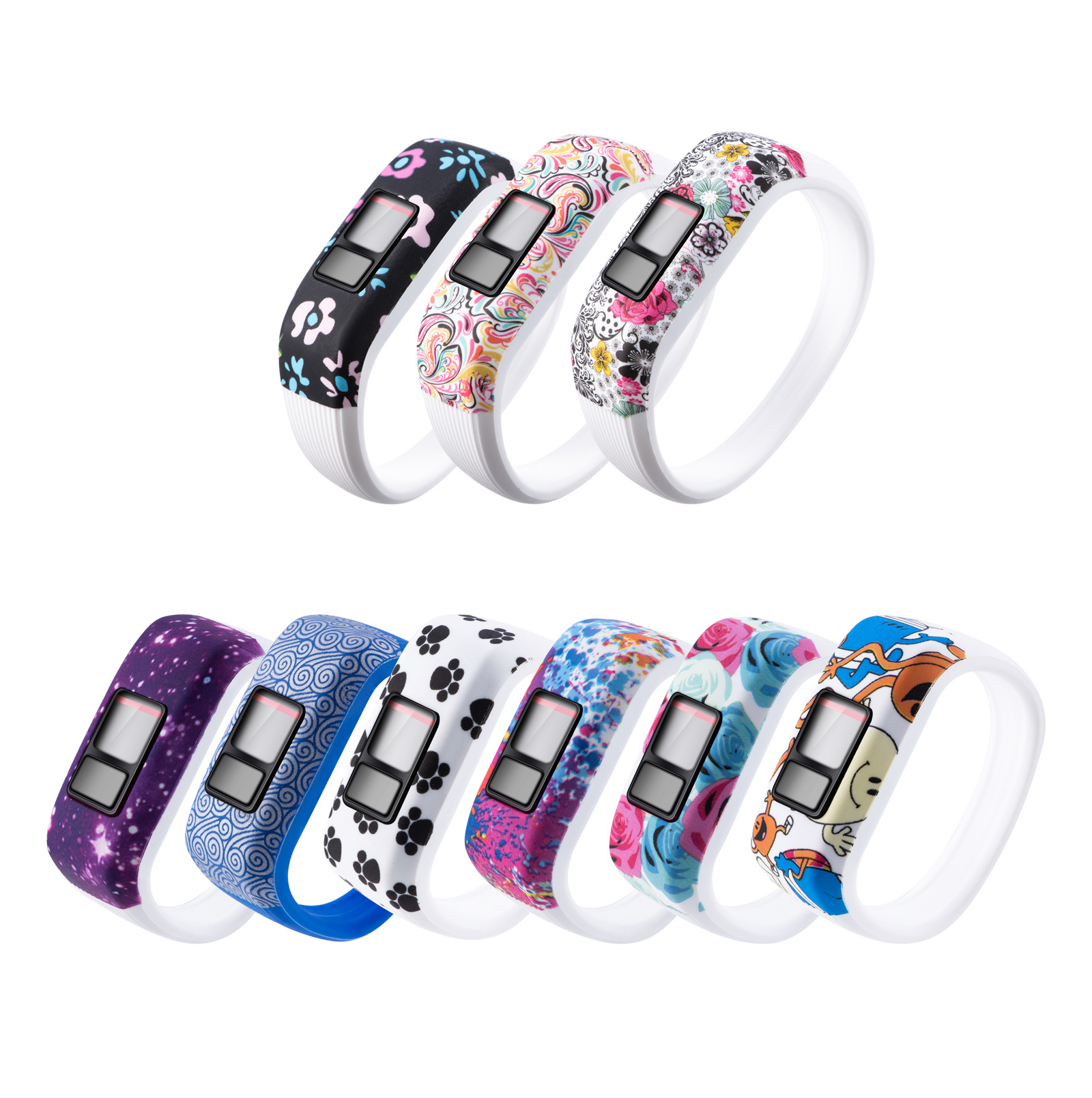 适用佳明Garmin Vivofit JR2/JR/Vivofit3儿童硅胶表带 无扣腕带 智能设备 智能手表手环表带/腕带 原图主图